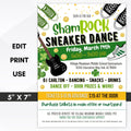 St Patricks Shamrock Sneaker Dance Charity Fundraiser Invitation